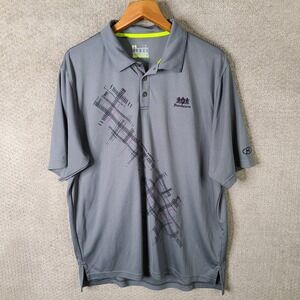 Under Armour Shirt Mens XL Gray Purple Loose Heatgear Polo Golf Hurstbourne